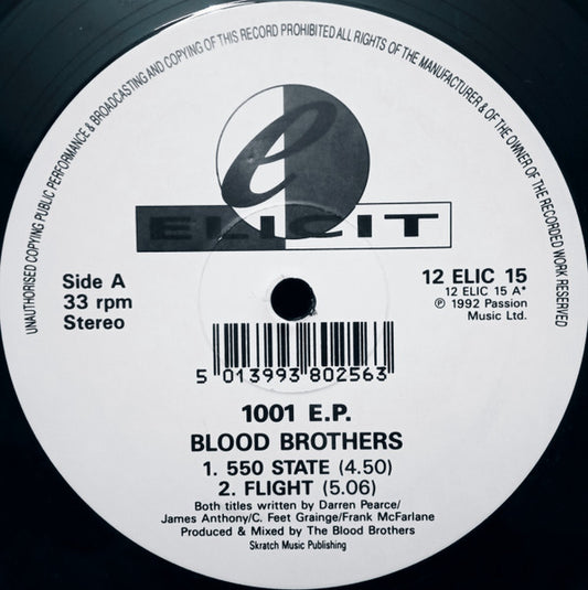 Second Hand vinyl record of Blood Brothers – 1001 E.P., front cover with artwork and band name.