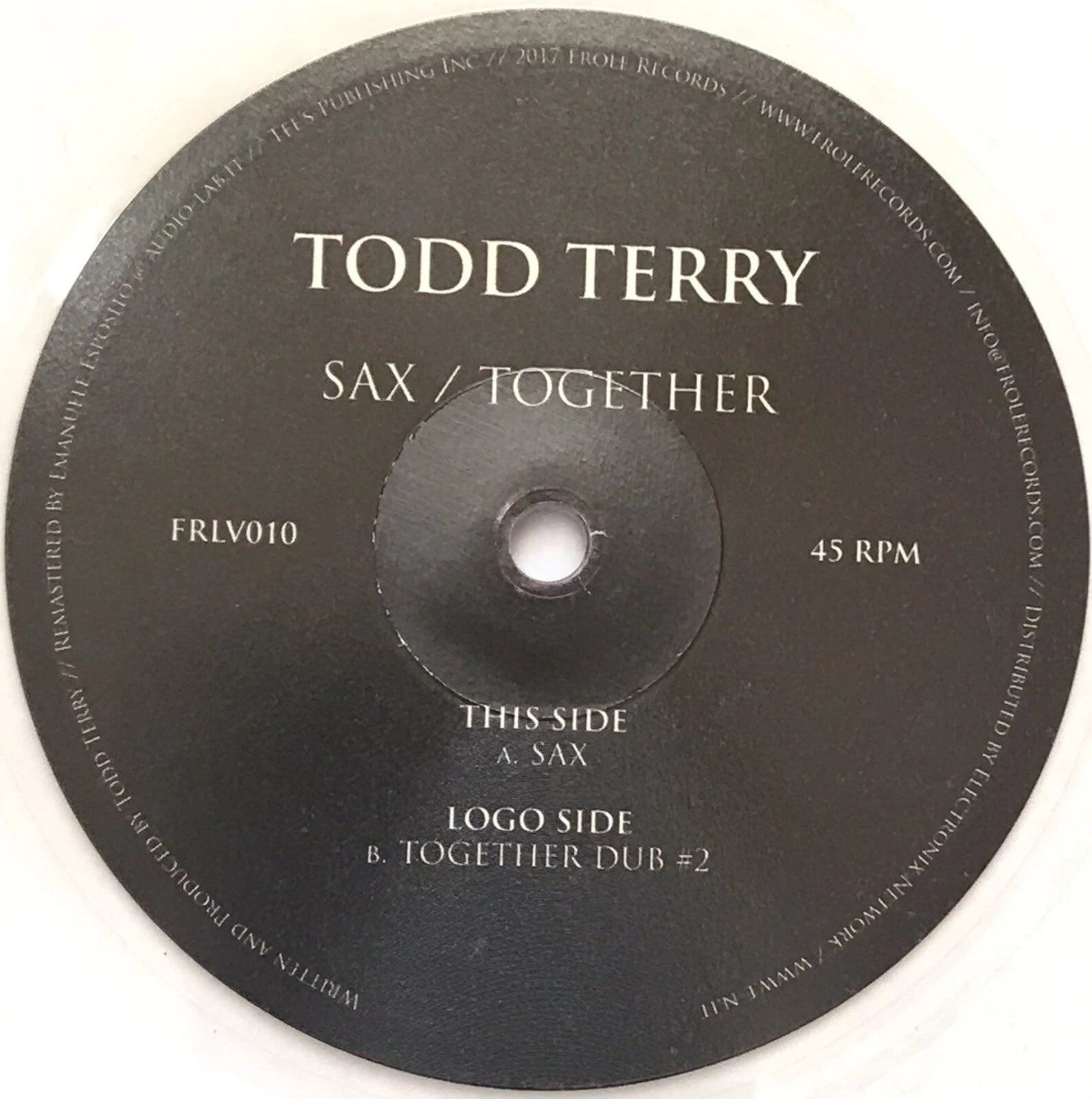 TODD TERRY – SAX / TOGETHER - Chippy Chasers Record Store
