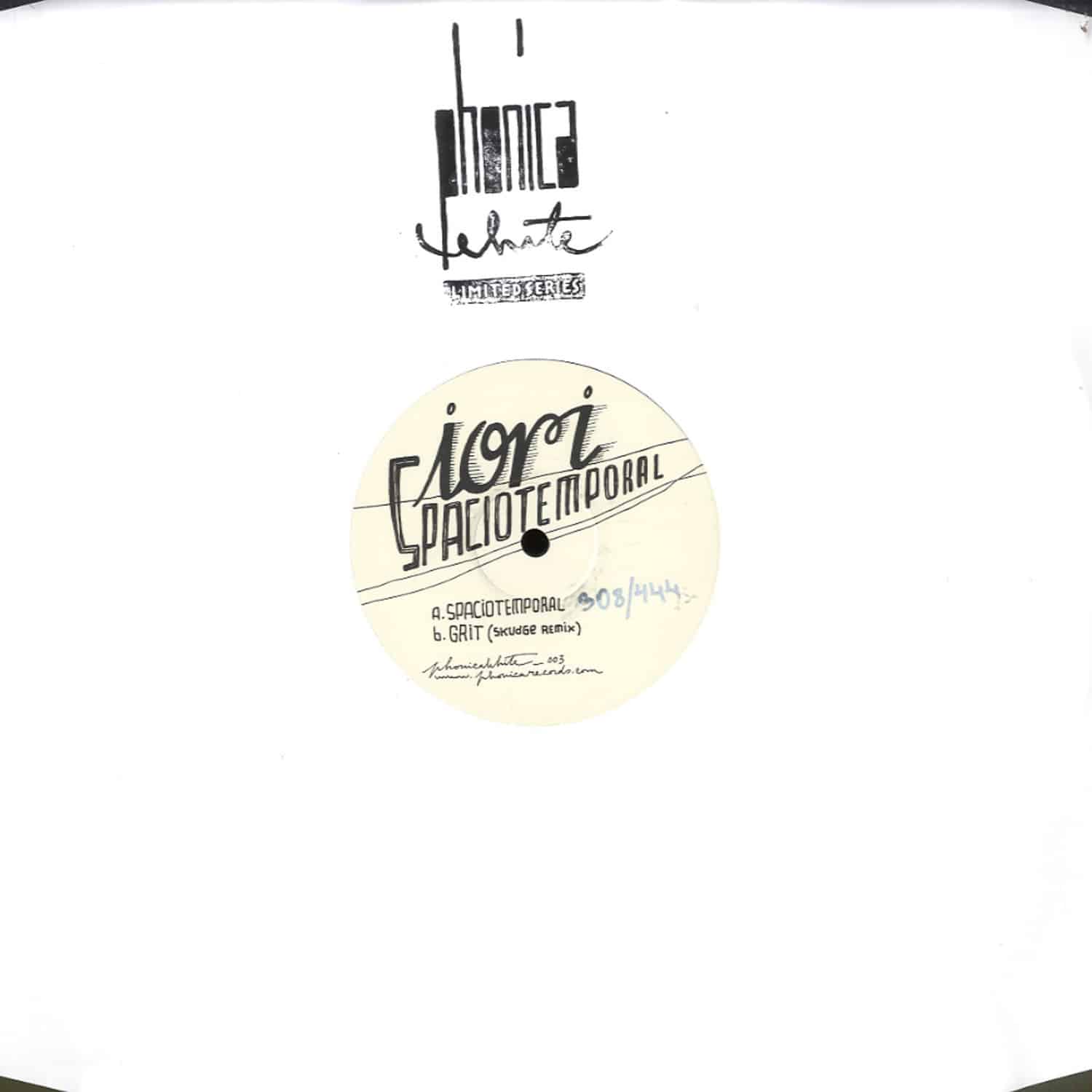 Second Hand IORI Skudge Spaciotemporal vinyl record with colorful abstract design on the cover art.