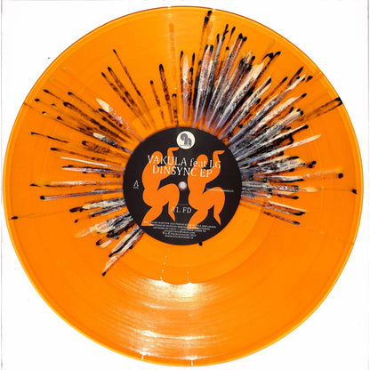 VAKULA featuring LG vinyl record titled DINSYNC EP by Syncrophone, showing the album cover with colorful artwork.