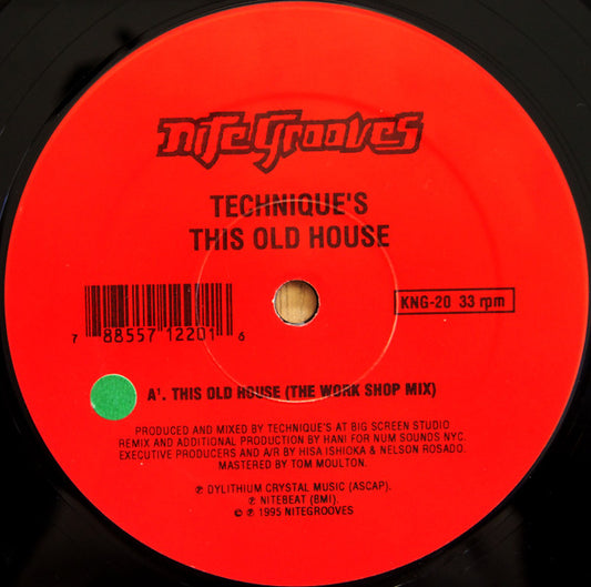 Vintage vinyl record by Technique's – This Old House, second-hand, showing the album cover with artwork and record label details.