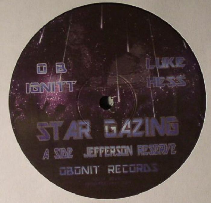 Vinyl record titled "Star Gazing" by O B Ignitt and Luke Hess, featuring album cover art in a second-hand record collection.