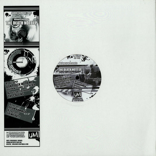 Second Hand vinyl record titled "Autopsy" featuring dolphin and distorted panda artwork from The Death Note EP.