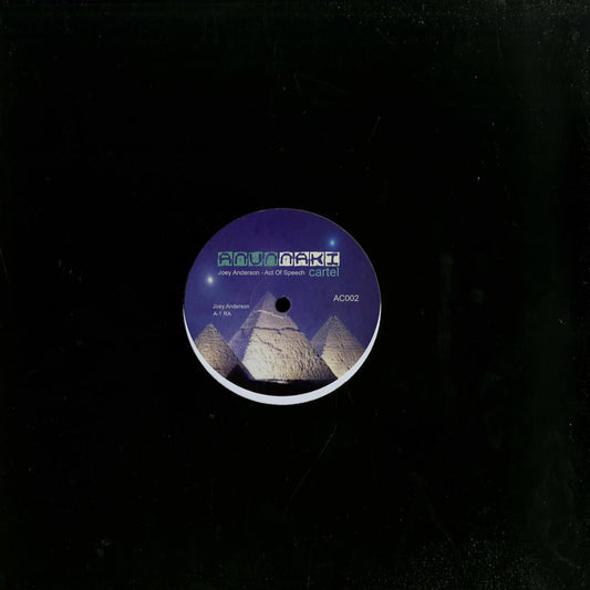 Second Hand vinyl record of JOEY ANDERSON – ACT OF SPEECH EP showing the front cover with album artwork.
