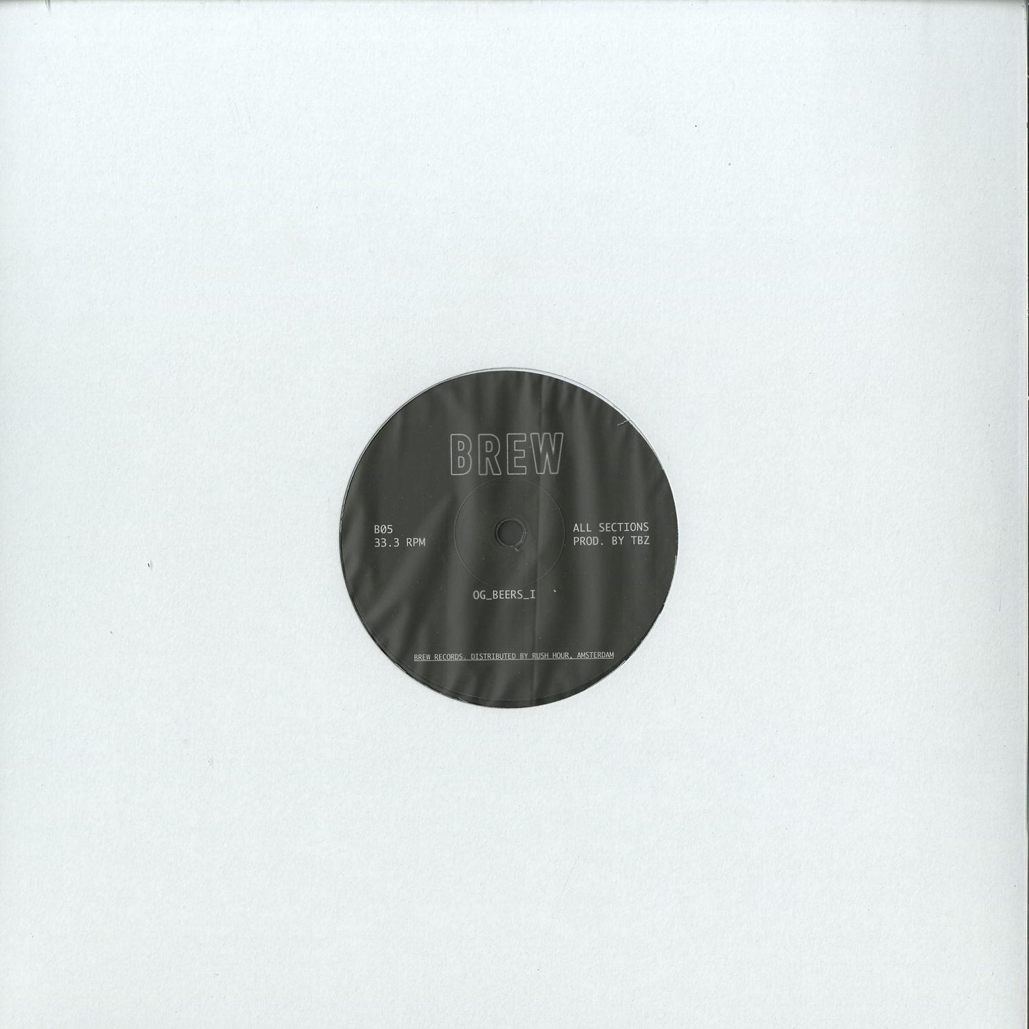 Second Hand TBZ OG_BEERS vinyl record with colorful album cover art, front view showing the record's design.
