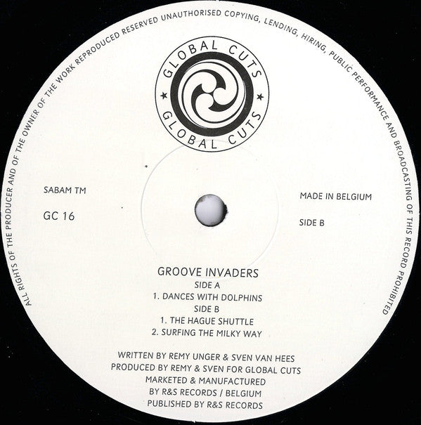 Second Hand vinyl record of "Groove Invaders – Dances With Dolphins" with colorful album cover art.