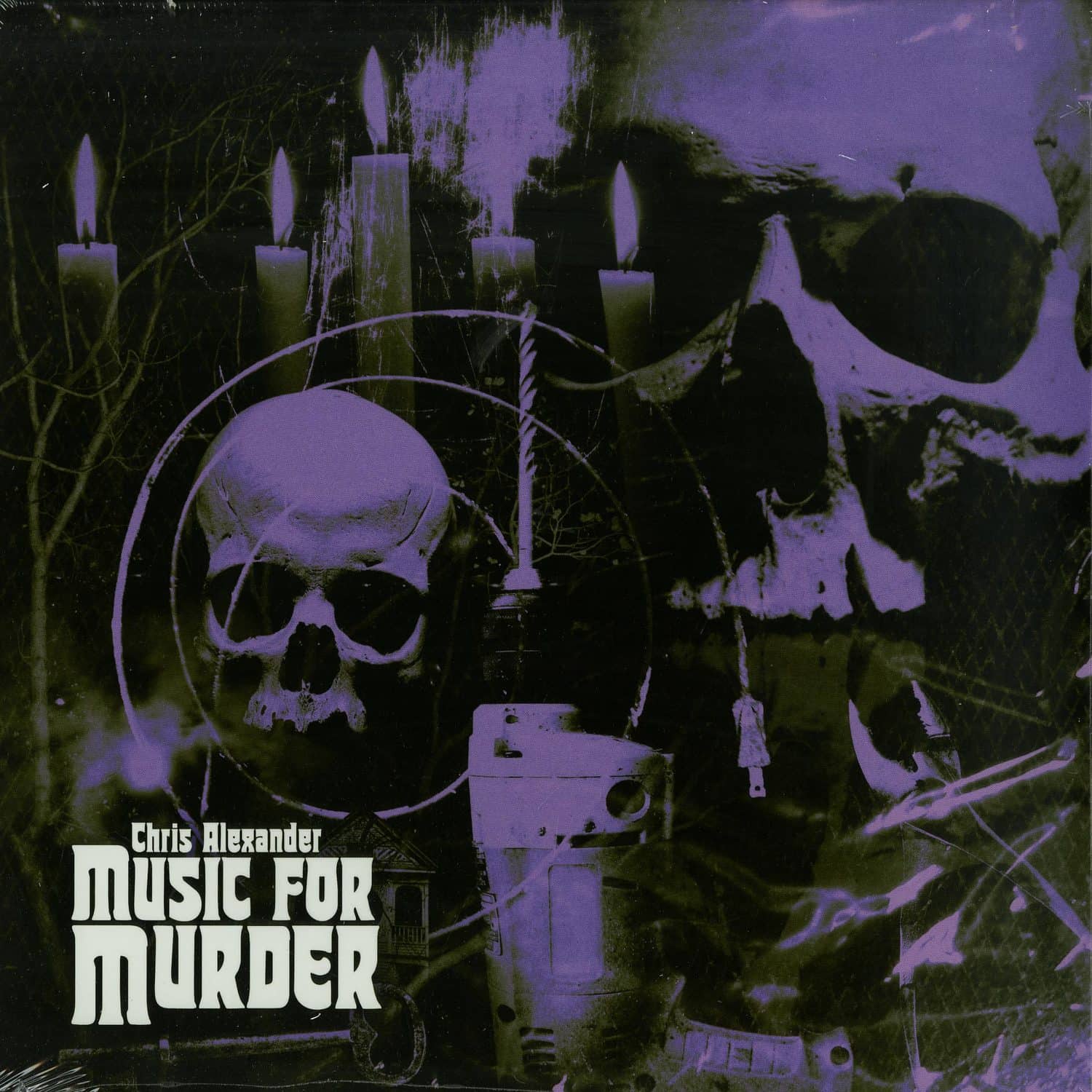 Second Hand vinyl record of Chris Alexander's "Music for Murder" with colorful album artwork on the front.