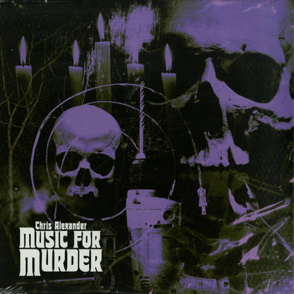 Second Hand vinyl record of Chris Alexander's "Music for Murder" with colorful album artwork on the front.