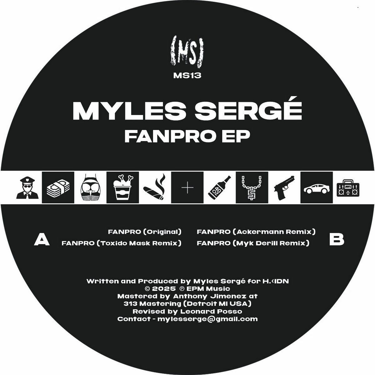 Decks vinyl record featuring MYLES SERGÉ, TOXIDO MASK, ACKERMANN, MYK DERILL on the FanPro EP, front cover artwork.