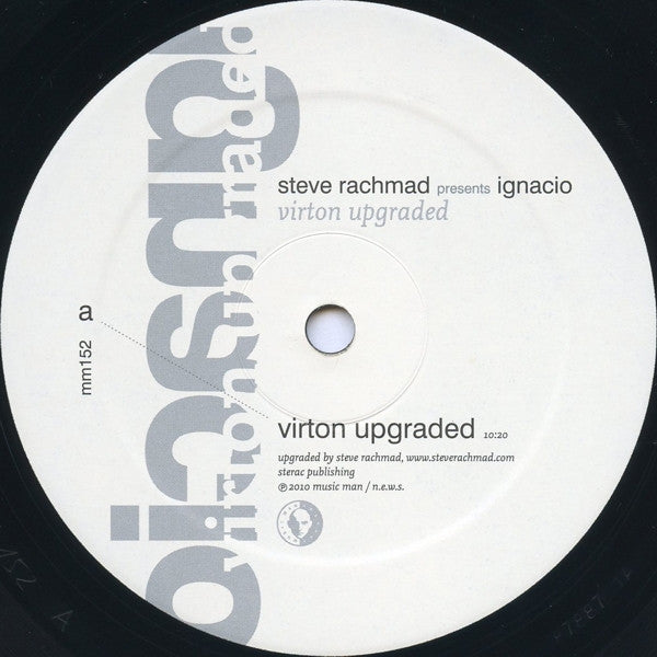 Second Hand vinyl record of Steve Rachmad presents Ignacio and Ben Klock's "Virton Upgraded" with colorful album cover art.