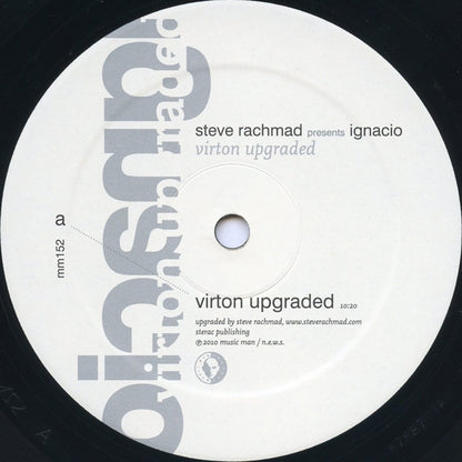 Second Hand vinyl record of Steve Rachmad presents Ignacio and Ben Klock's "Virton Upgraded" with colorful album cover art.