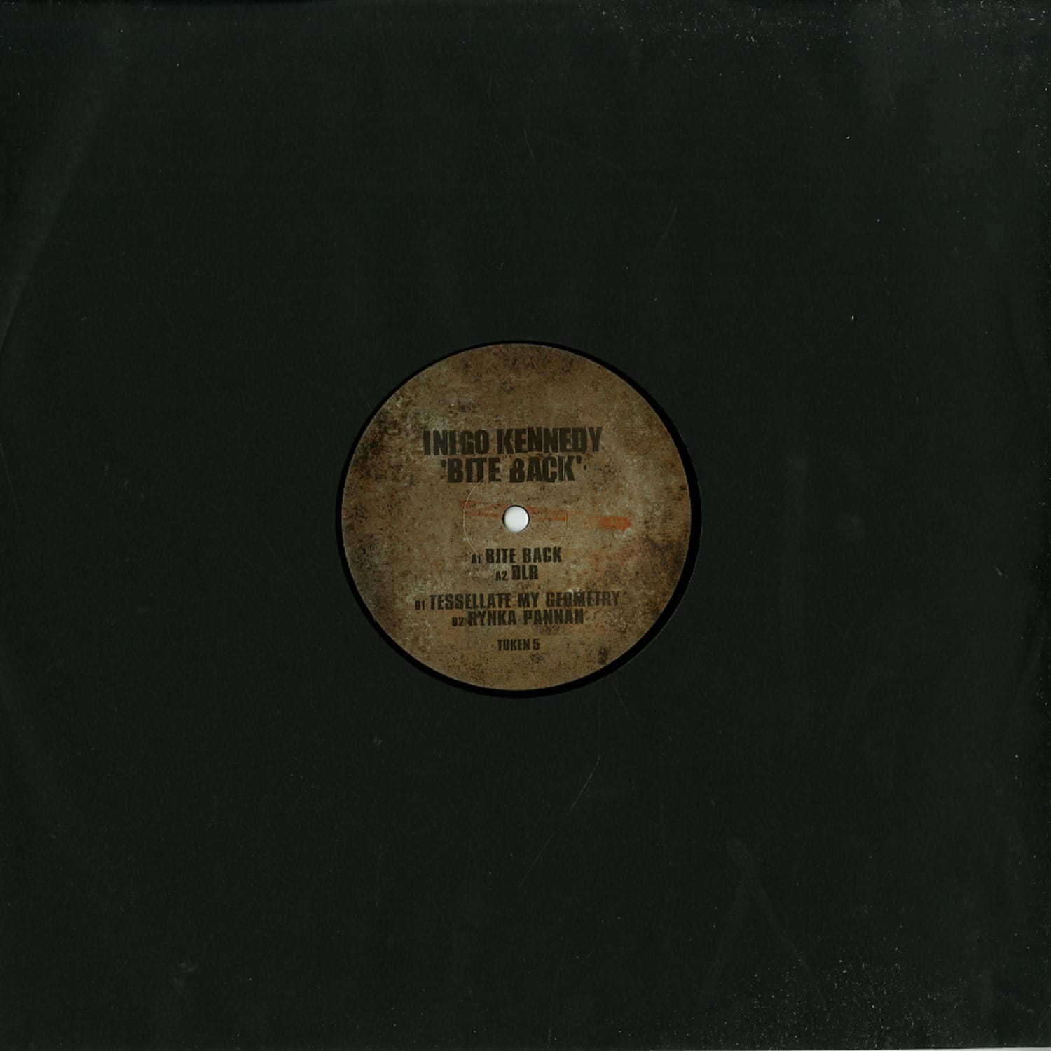 Second hand vinyl record of INIGO KENNEDY's "Bite Back" featuring the album cover with dark abstract artwork.