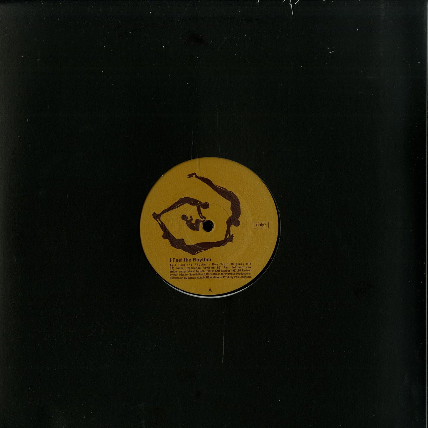 Vinyl record titled "I Feel the Rhythm" by Ron Trent and Paul Johnson, DBH brand, showing the front cover artwork.