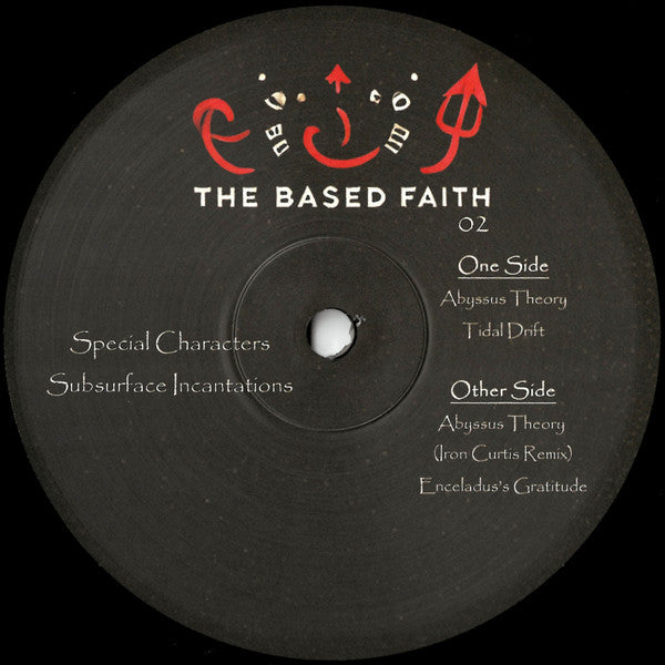 Vinyl record titled "Special Characters" by Iron Curtis, part of Subsurface Incantations, with abstract cover art, by Triple Vision.