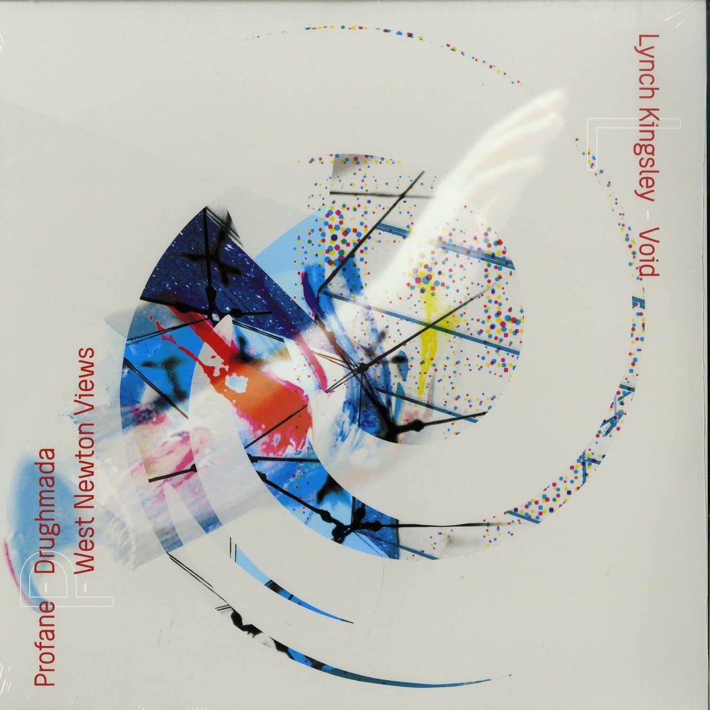 Triple Vision vinyl record titled "Drughmada x West Newton Views / Void" by Profane Lynch Kingsley, with colorful album cover art.