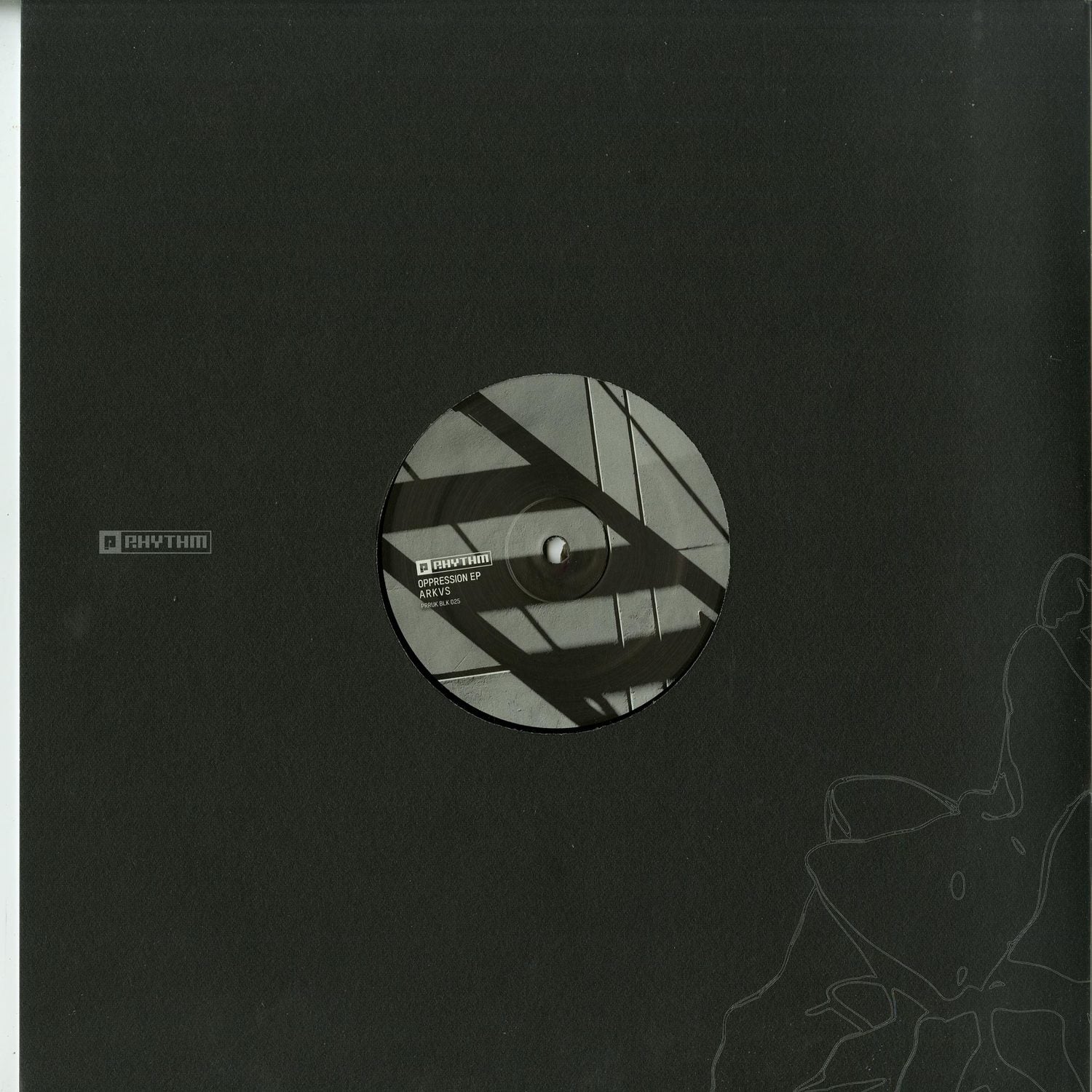 Second Hand ARKVS OPPRESSION EP vinyl record with black and white cover art featuring abstract design.