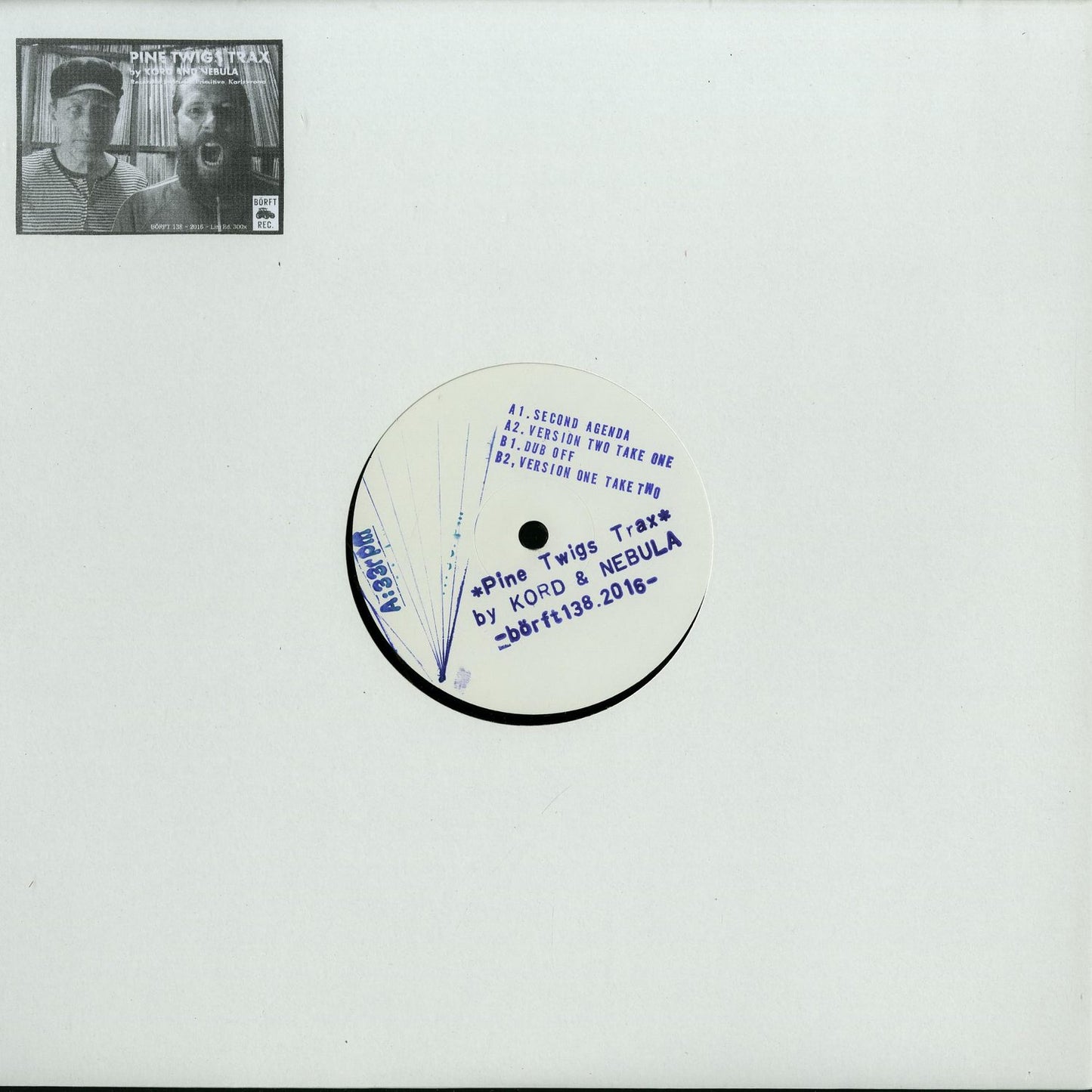 Second Hand KORD / NEBULA vinyl record titled Pine Twigs Trax with colorful album cover artwork.