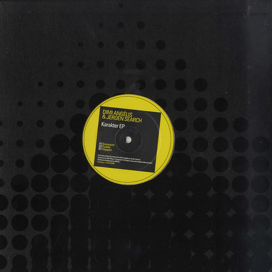 Second Hand vinyl record of DIMI ANGÉLIS & JEROEN SEARCH – KARAKTER EP, front cover featuring colorful abstract artwork.