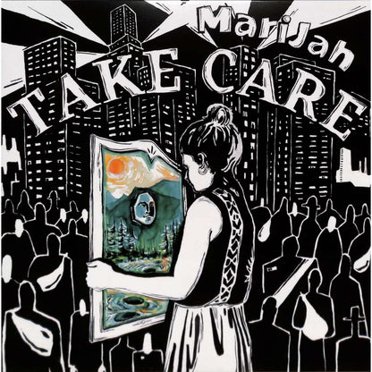 Marijah Jah Embassy Take Care vinyl record by Triple Vision, featuring colorful album cover art and the record inside.