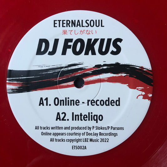 DJ FOKUS Voyager Echos EP vinyl record by Triple Vision, showing the front cover with abstract artwork and track details.