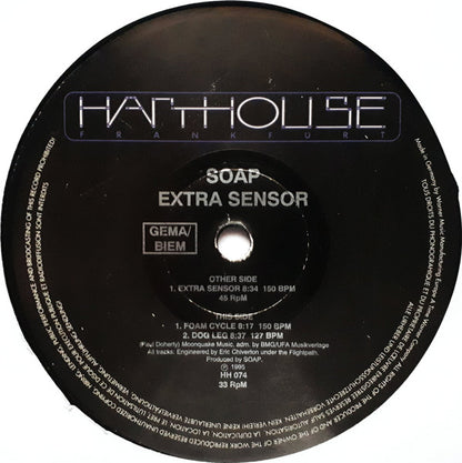 Second Hand SOAP – EXTRA SENSOR vinyl record with colorful album cover art, front view showing the record's design.