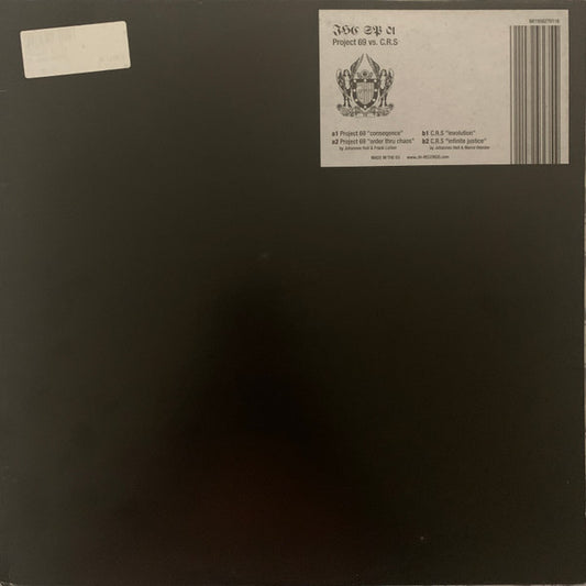 Second Hand vinyl record titled "PROJECT 69 VS. C.R.S. – JHC SP 01" with colorful album cover art.