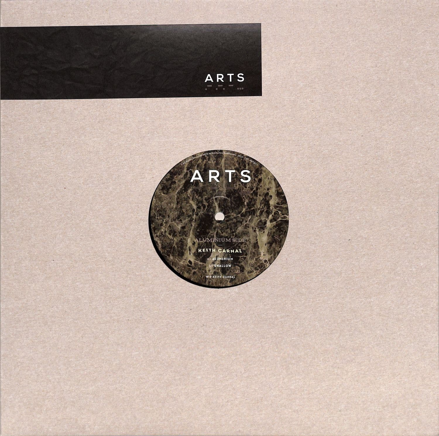 Second Hand Keith Carnal Aluminium vinyl record with black and silver label, front view showing the album cover design.