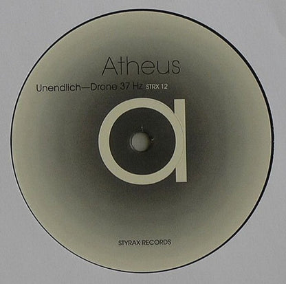 Second Hand ATHEUS UNENDLICH / DRONE 37 HZ vinyl record with album cover art, featuring abstract design and vintage style.