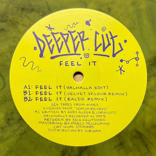 Deeper Cut Velvet Velour vinyl record by Baldo, featuring colorful abstract cover art, from the Second Hand brand.