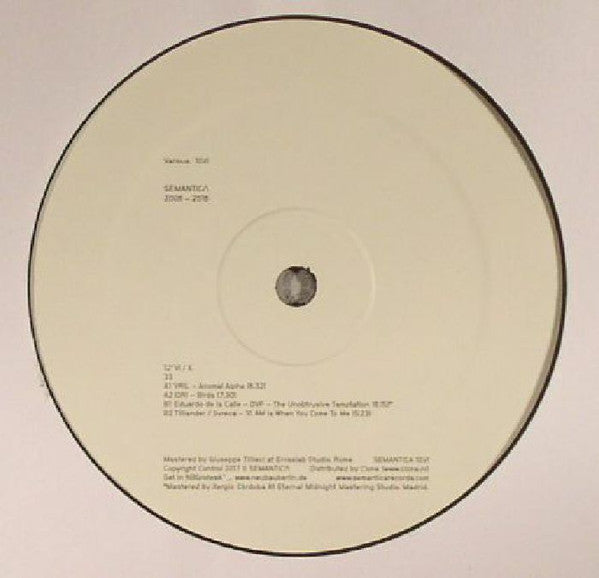 Second hand vinyl record of Vril, Iori, Eduardo de la Calle, and Tilliander/Svreca Semantica 2006-2016, front cover artwork.