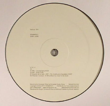 Second hand vinyl record of Vril, Iori, Eduardo de la Calle, and Tilliander/Svreca Semantica 2006-2016, front cover artwork.