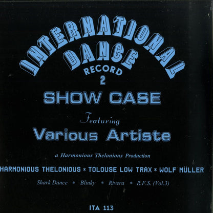 Second hand vinyl record of "Harmonious Thelonious" by Tolouse Low Trax, Wolf Müller, with colorful album cover art visible.