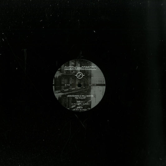 Second Hand vinyl record of John Barera & Will Martin’s "This Time" EP, showing the front cover with artwork and title.