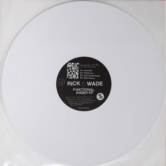 Front view of Syncrophone vinyl record "Functional Anger EP" by Rick Wade, showcasing the album cover art.