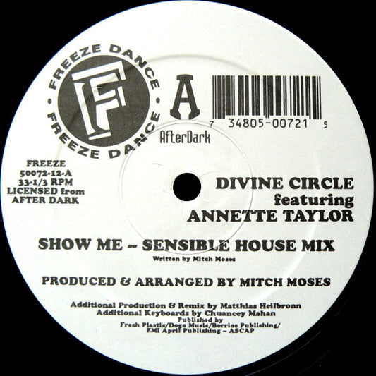 Second Hand vinyl record of "Divine Circle" by Annette Taylor, TEE'S FROZEN, Todd Terry, showing the front cover artwork.