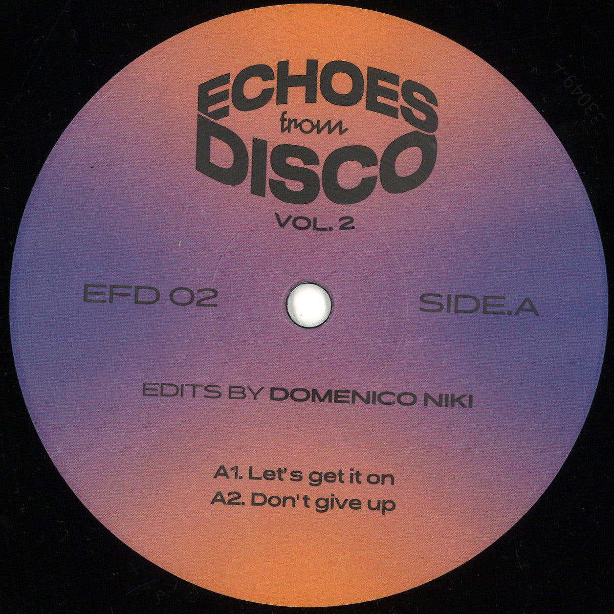 Vinyl Future Domenico Niki Echoes From Disco Vol. 2 vinyl record with colorful cover art and music label details.