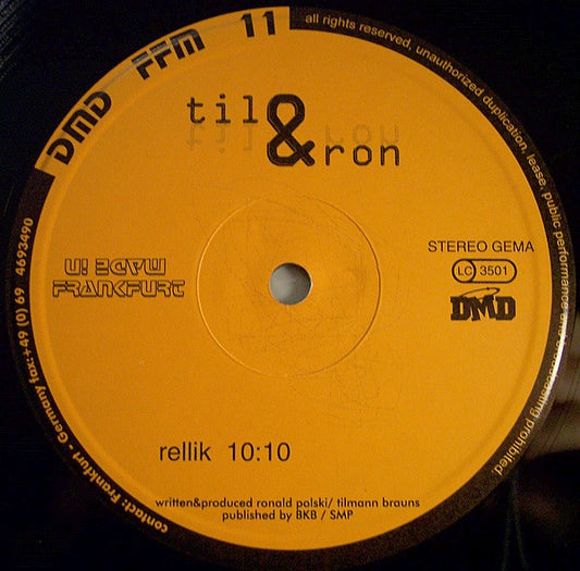 Second Hand TIL & RON RELLIK vinyl record front cover with vibrant artwork and album title in bold text.