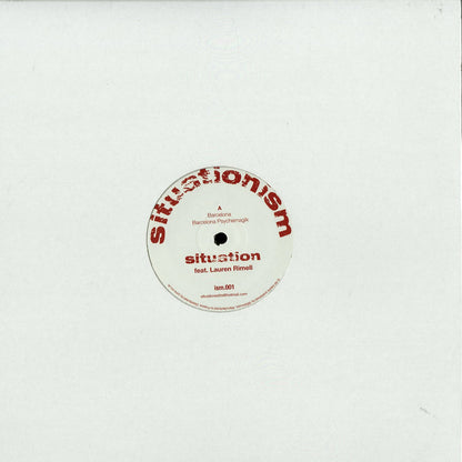 Decks vinyl record of SITUATION by Lauren Rimell Psychemagik featuring colorful album art, front view with spinning record.
