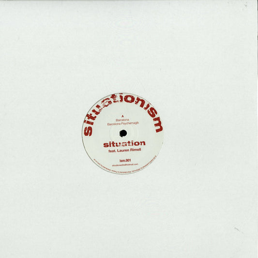 Decks vinyl record of SITUATION by Lauren Rimell Psychemagik featuring colorful album art, front view with spinning record.
