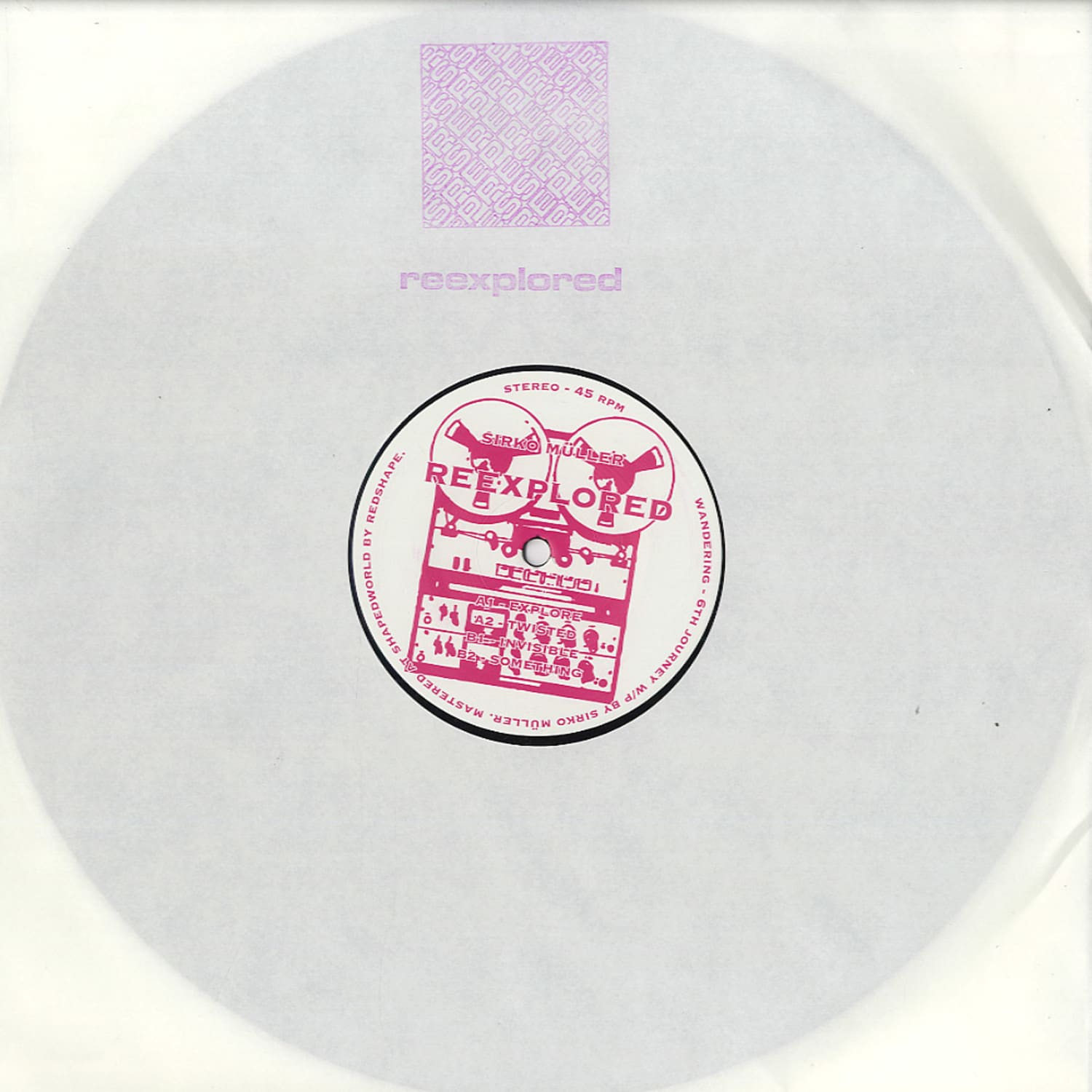 Second Hand vinyl record titled "Reexplored" by Sirko Mueller, showing the front cover with artwork and album details.