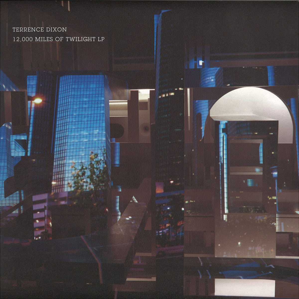 Front cover of Second Hand vinyl record "12,000 Miles of Twilight" by Terrence Dixon, showcasing abstract art and album title.