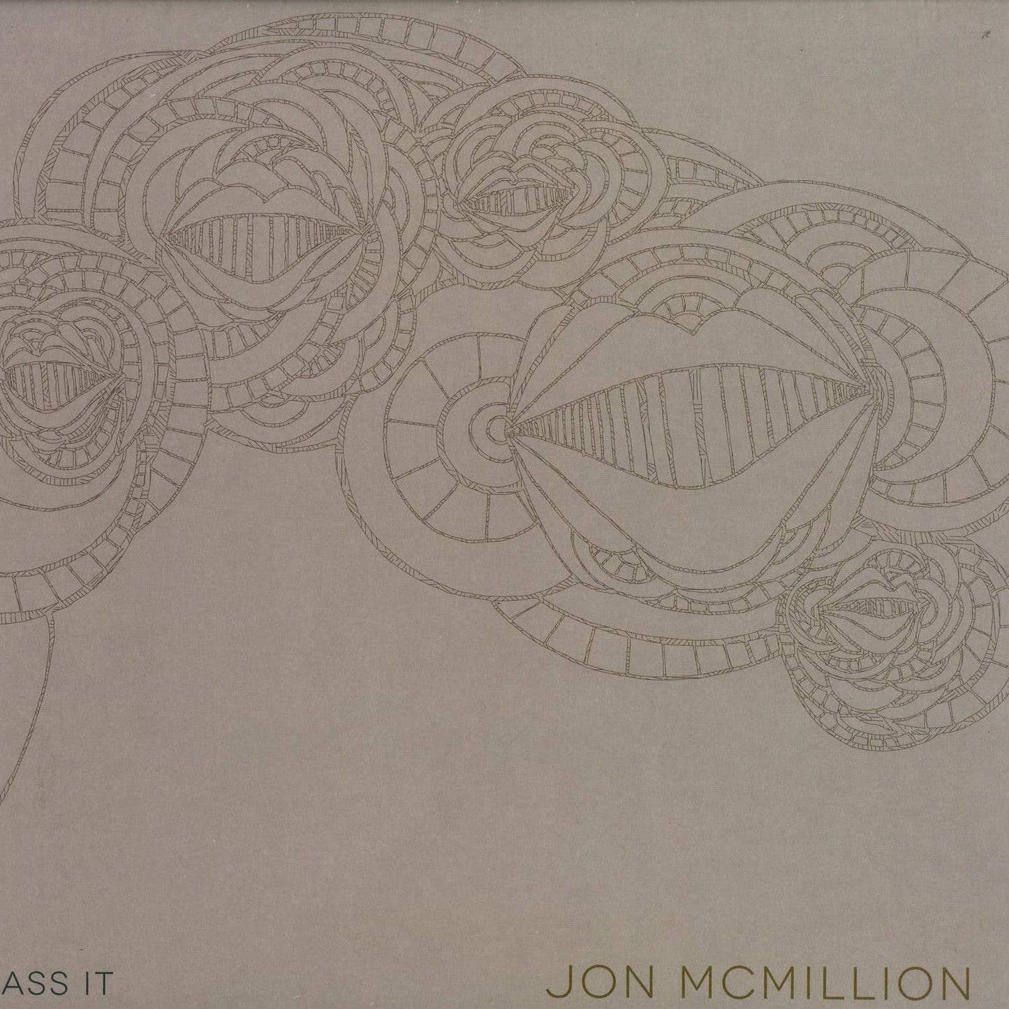 Decks JON MCMILLION Pass It vinyl record with colorful album cover art featuring abstract geometric design.