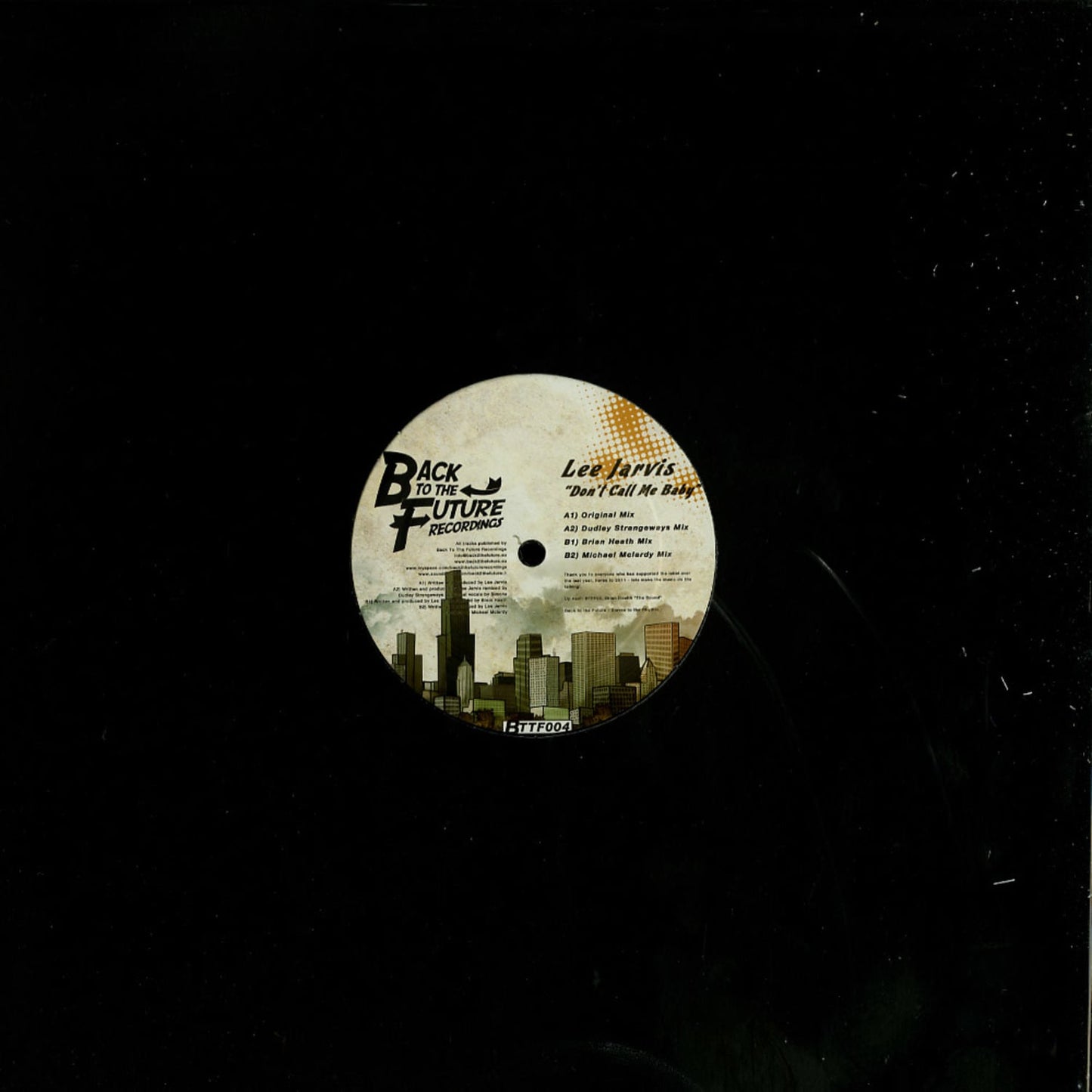 Decks vinyl record featuring Lee Jarvis, Dudley Strangeways, Brian Heath, and Michael McLardy titled Don't Call Me Baby, front cover image.
