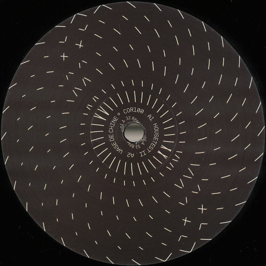 Vinyl Future COR100 ACANALAR Split EP #001 vinyl record with colorful label and sleeve artwork, front view.