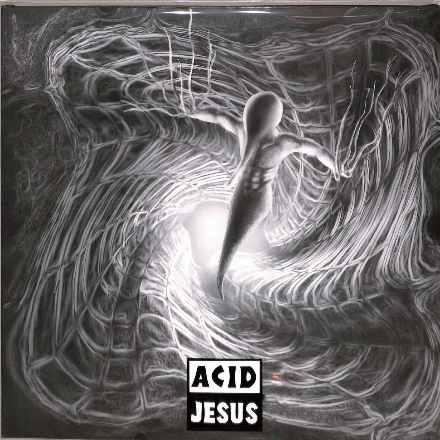 ACID JESUS vinyl record by DBH, front cover featuring bold graphic artwork on this music album.