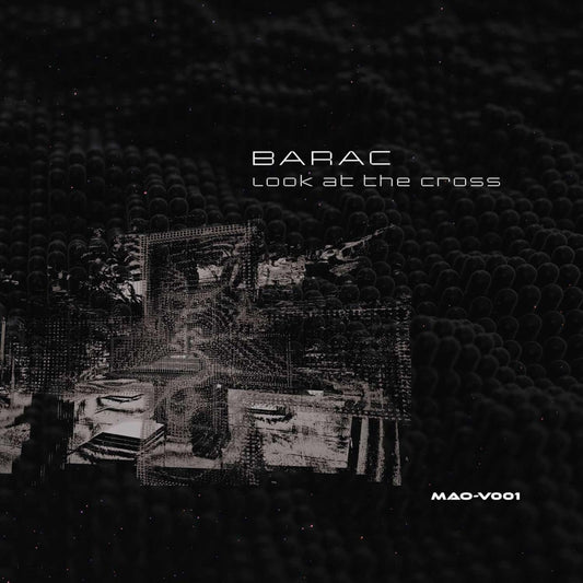 Decks BARAC Look at the Cross vinyl record front cover with abstract artwork in black and white.