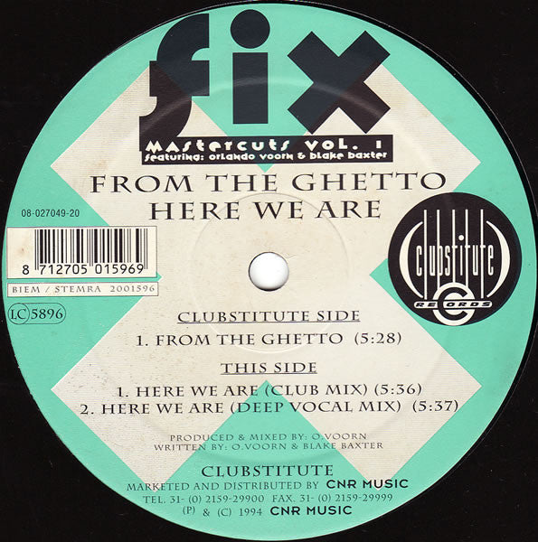 FIX FEAT. ORLANDO VOORN & BLAKE BAXTER – MASTERCUTS VOL. 1