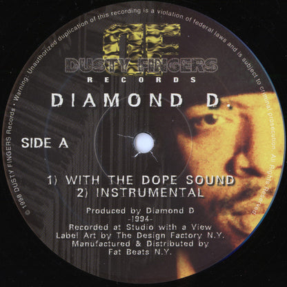 Second Hand vinyl record of DIAMOND D. / THE FANTASTIC 4 – WITH THE DOPE SOUND / YOU'RE IN THE WRONG PLACE, front cover image.