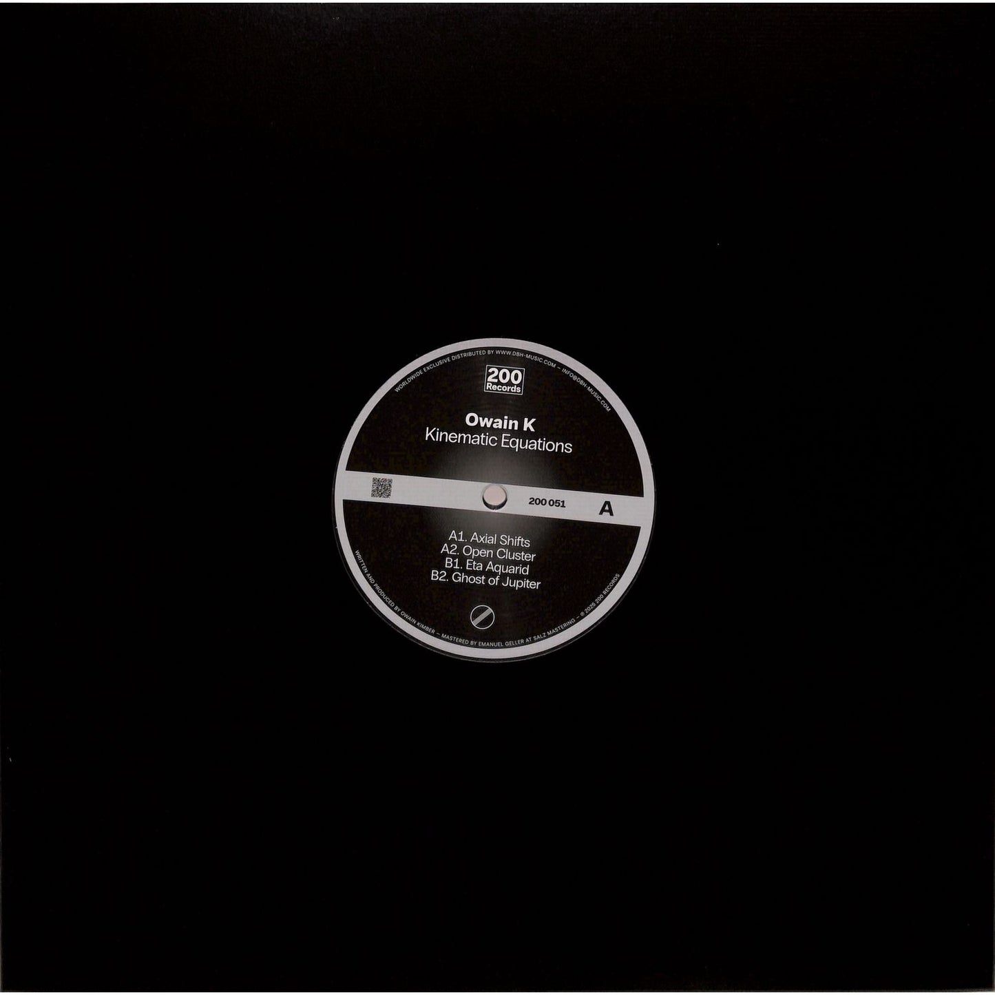 DBH vinyl record OWAIN K – Kinematic Equations EP with colorful abstract album art on the front.
