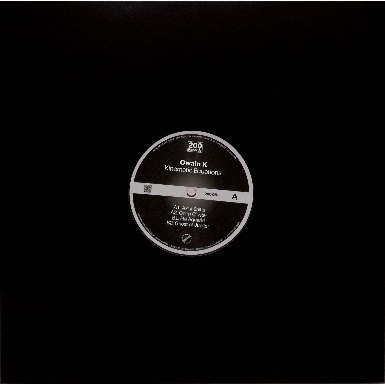 DBH vinyl record OWAIN K – Kinematic Equations EP with colorful abstract album art on the front.